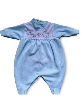 3/20$ Vintage Little Me Blue Footed One-Piece Baby Sleeper – Size 3-6M